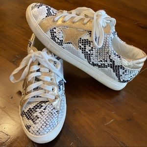 Snakeskin Star Sneakers